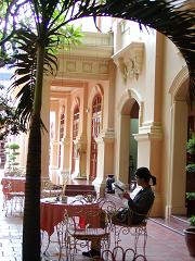 in a courtyard