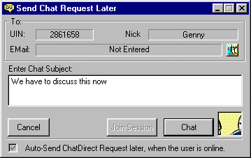 Chat Request Window