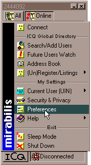 Accessing the Preferences