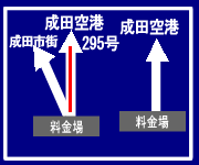 成田空港方面が2箇所看板がありますが295方面にお越し下さい。