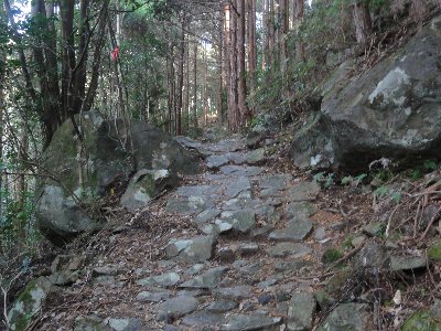 男坂の石畳道